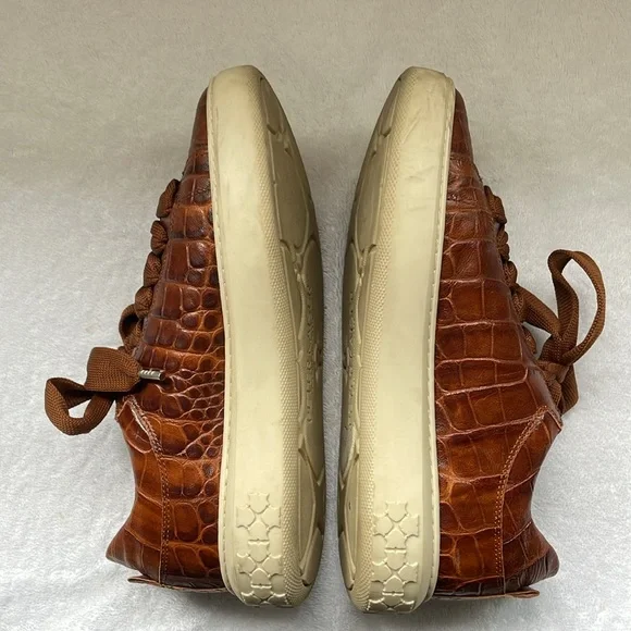 COPY - PETER KAISER, Made in Germany, Cognac Croco Embossed Sneaker, Size 7 - Picture 3 of 8